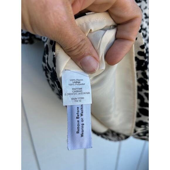 J.Crew Leopard Print Shift Dress, Long Sleeve, Pockets, Sz 6 - Picture 6 of 8